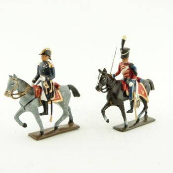 ensemble de 2 cavaliers : maréchal Oudinot et son aide de camp