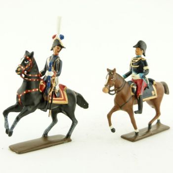 ensemble de 2 cavaliers : maréchal Pérignon et son aide de camp