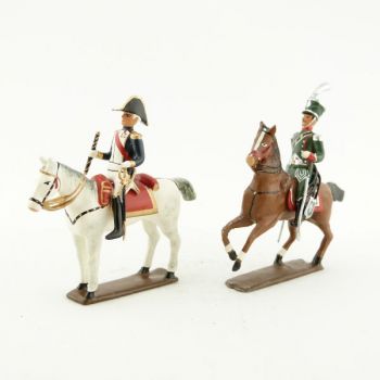 ensemble de 2 cavaliers : maréchal Soult et son aide de camp