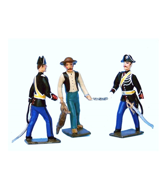 ens. 3 p. "2 gendarmes arrêtant un braconnier"