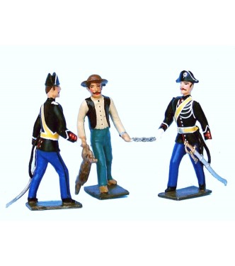 ens. 3 p. "2 gendarmes arrêtant un braconnier"