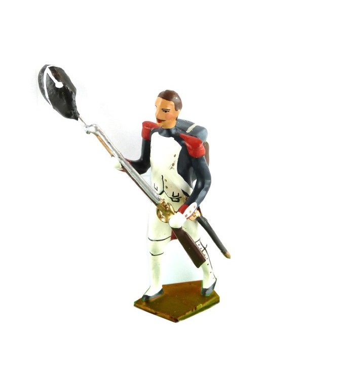 grenadier de la garde avec bonnet au bout du fusil