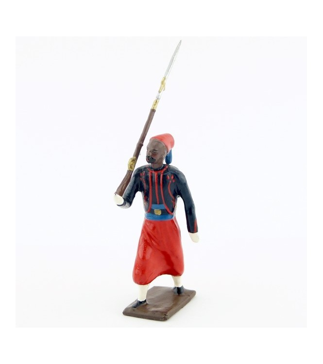 fantassin de zouaves avec chéchias, tresses rouges