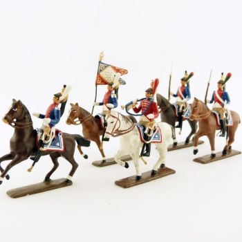 ensemble de 5 cavaliers - Dragons de Paris (1804-1813)