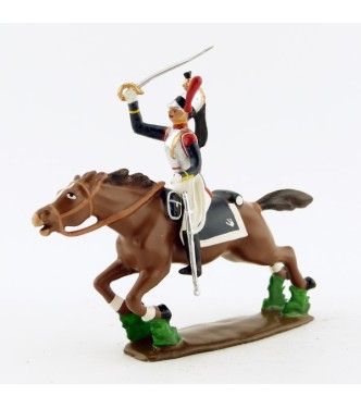 cuirassier, bras en l'air, sabre en arrière (charge de friedland)