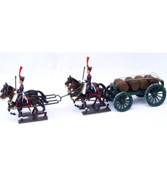 Transport de tonneaux, attelage 4 chevaux