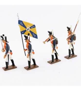 ensemble de 4 figurines "26e régiment de ligne prussien"