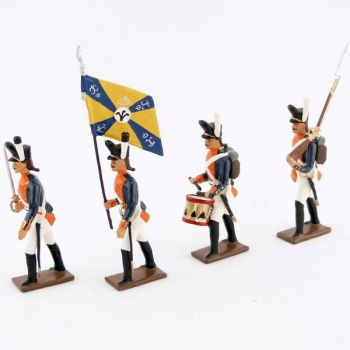 26e régiment de ligne prussien, ensemble de 4 figurines