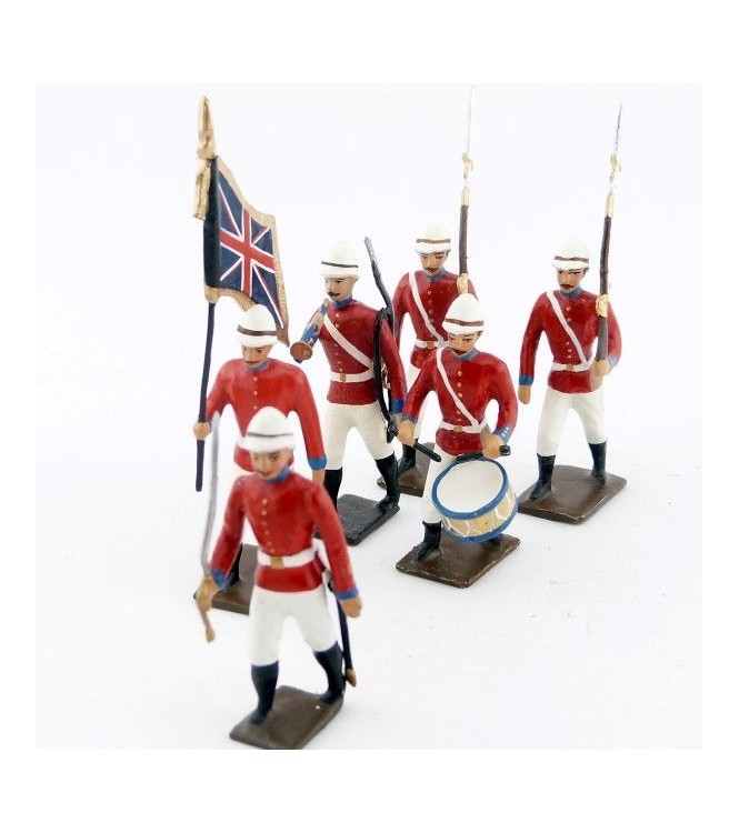 ensemble de 6 figurines "Infanterie coloniale anglaise"