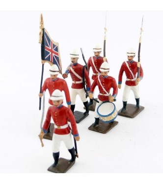 ensemble de 6 figurines "Infanterie coloniale anglaise"