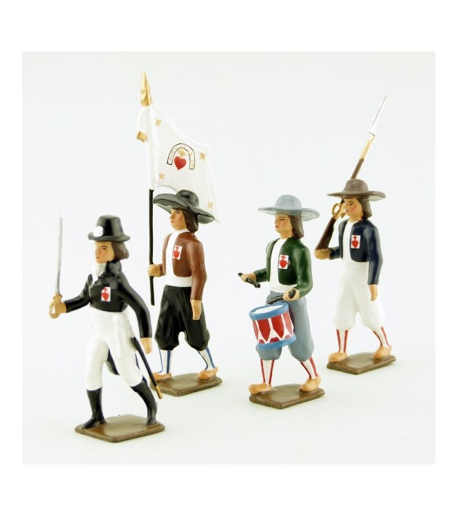 ensemble de 4 figurines "Armée catholique et royale de Vendée"