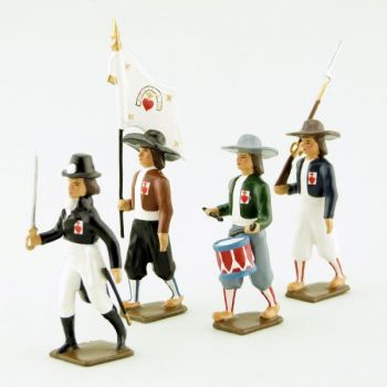 ensemble de 4 figurines "Armée catholique et royale de Vendée"