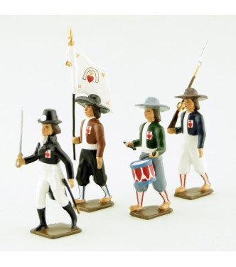 ensemble de 4 figurines "Armée catholique et royale de Vendée"