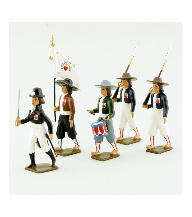 ensemble de 5 figurines "Armée catholique et royale de Vendée"