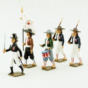 ensemble de 5 figurines "Armée catholique et royale de Vendée"