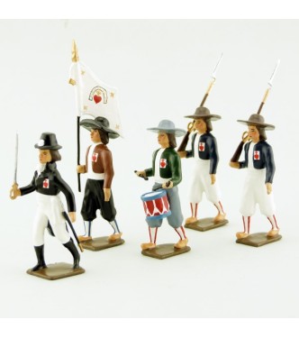 ensemble de 5 figurines "Armée catholique et royale de Vendée"