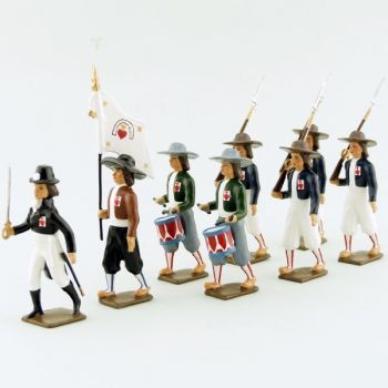 ensemble de 8 figurines "Armée catholique et royale de Vendée"