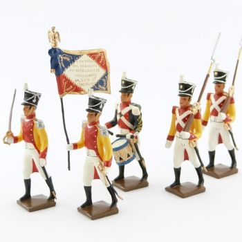 Bataillon du prince de Neuchâtel, ensemble de 5 figurines