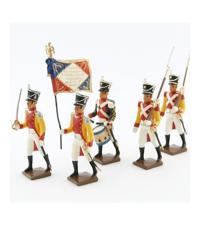 ensemble de 5 figurines "bataillon de Neuchatel"