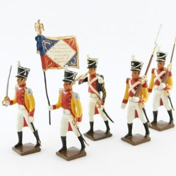 ensemble de 5 figurines "bataillon du Prince de Neuchâtel"