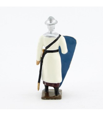 croisé, cotte blanche, casque plat, avec bouclier "croix" au bras droit
