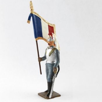 drapeau des cuirassiers à pied, tenue bleu horizon