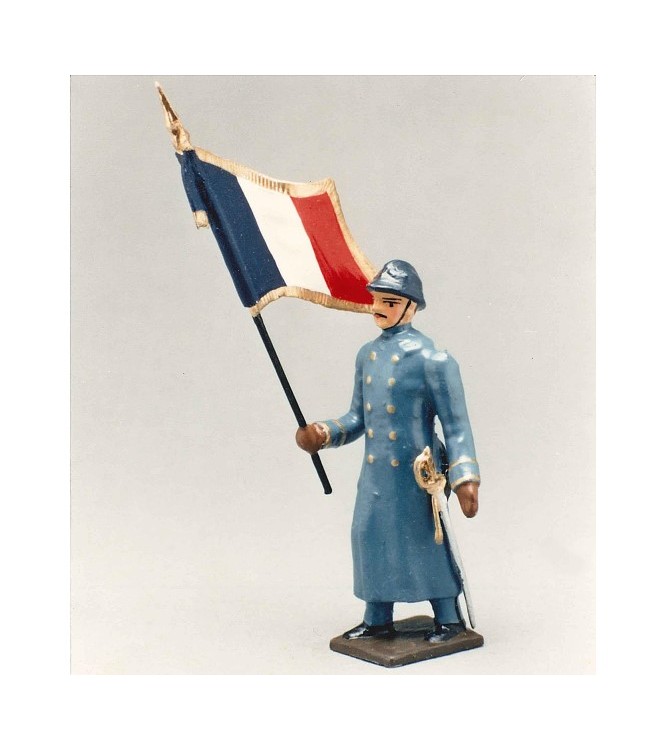 drapeau de l'infanterie de ligne en capote bleu horizon