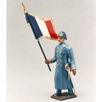 drapeau de l'infanterie de ligne en capote bleu horizon