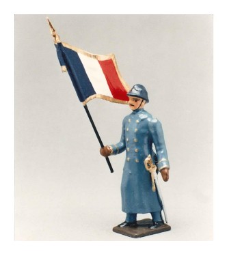 drapeau de l'infanterie de ligne en capote bleu horizon