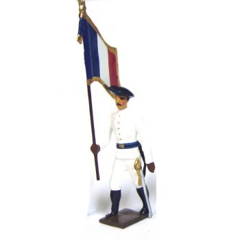 drapeau des chasseurs alpins en tenue d'hiver (blanc)