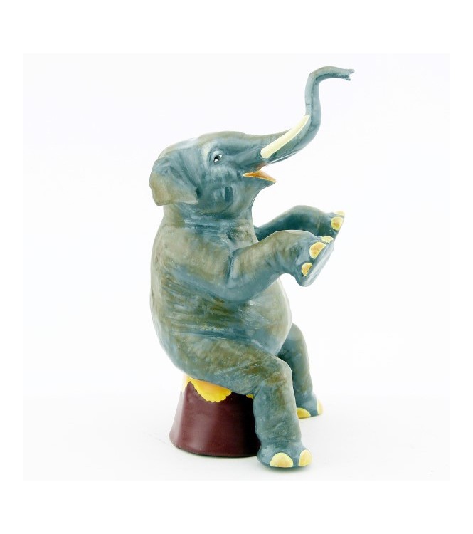 l'éléphant assis sur baquet