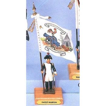 drapeau du District de Saint Martin sur socle bois