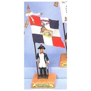 drapeau du District de Saint Nicolas du Chardonneret sur socle bois