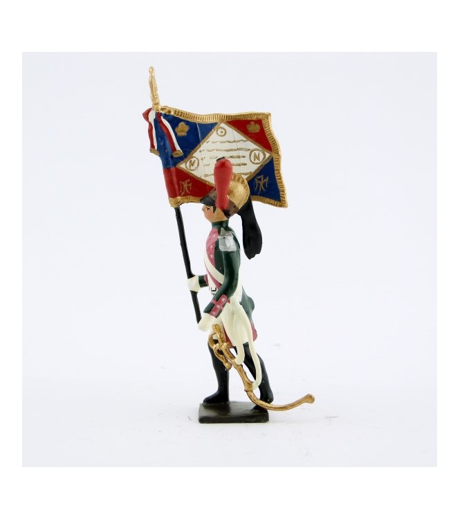 drapeau du 17ème rgt de dragons (dragons roses - 1812)