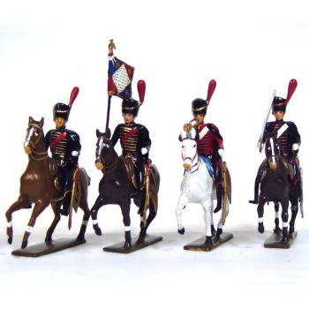 ensemble de 4 cavaliers - artilleurs à cheval (1809)