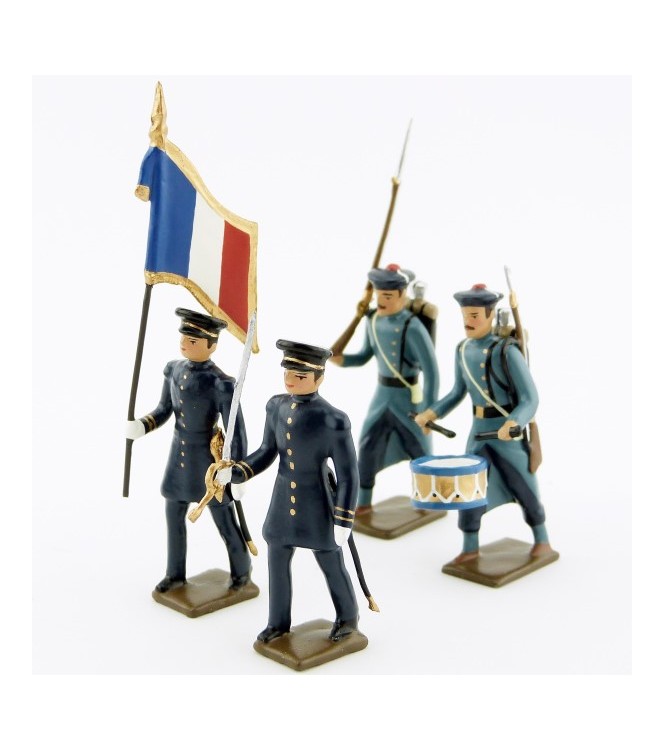ensemble de 4 figurines Infanterie de marine