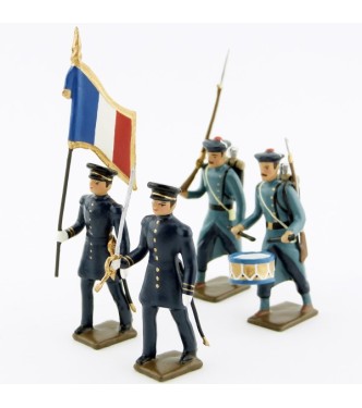 ensemble de 4 figurines Infanterie de marine