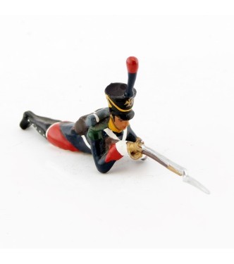 voltigeur de la garde couché, fusil en joue