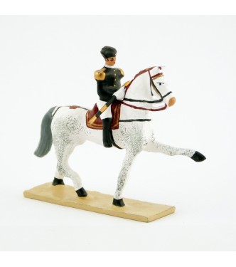 Allongement au trot, cavalier du Cadre Noir, petit modèle (h. 55 mm)