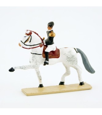Allongement au trot, cavalier du Cadre Noir, petit modèle (h. 55 mm)