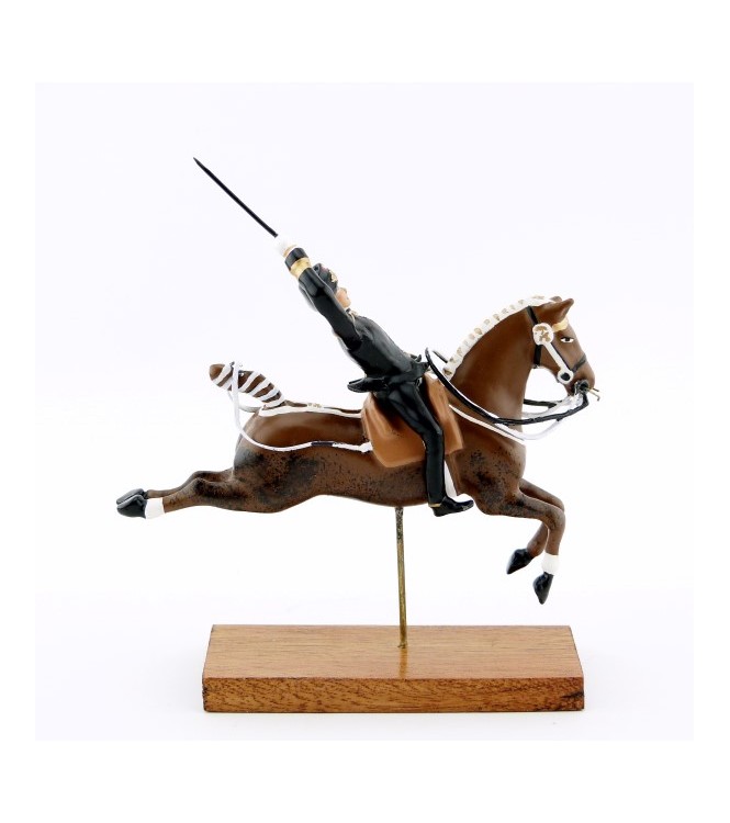 Cabriole, cavalier du Cadre Noir, grand modèle (h. 85 mm)