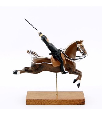 Cabriole, cavalier du Cadre Noir, grand modèle (h. 85 mm)