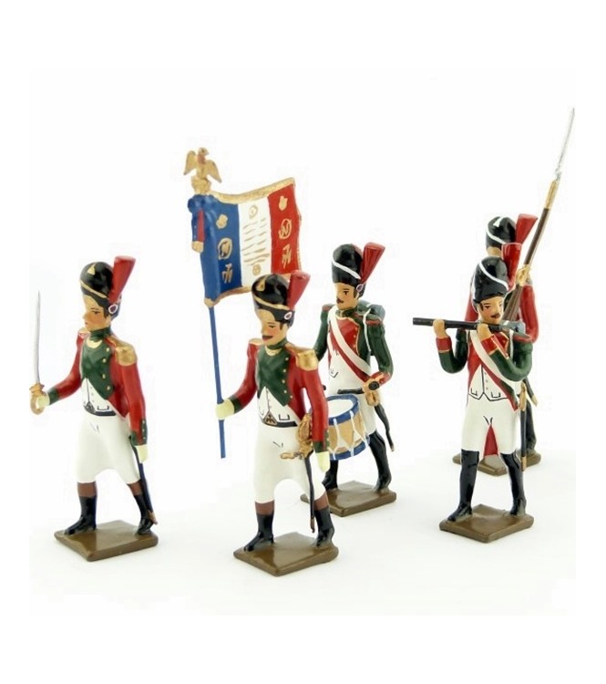 ensemble de 5 figurines - 2e régiment de la Garde de Paris (1803-1809)