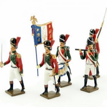 ensemble de 5 figurines - 2e régiment de la Garde de Paris (1803-1809)