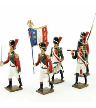 ensemble de 5 figurines - 2e régiment de la Garde de Paris (1803-1809)