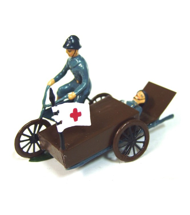 Motocycliste Sur Side-Car Ambulance