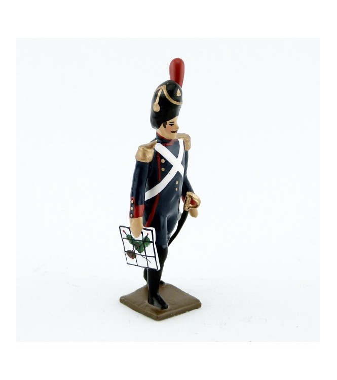 officier des artilleurs de la garde avec carte