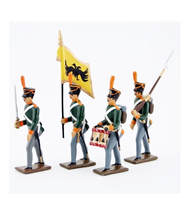 infanterie de ligne russe (en shakos), ensemble de 4 figurines