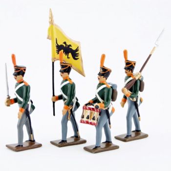 infanterie de ligne russe (en shakos), ensemble de 4 figurines