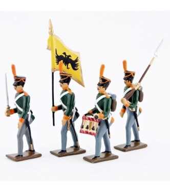 infanterie de ligne russe (en shakos), ensemble de 4 figurines